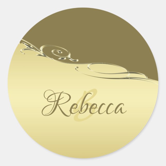 Luxuriöse goldene Metall dekoriert auf militärisch Runder Aufkleber (Vorderseite)