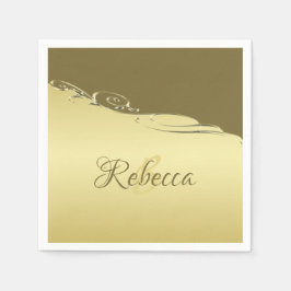 Luxuriöse goldene Metall dekoriert auf militärisch Serviette