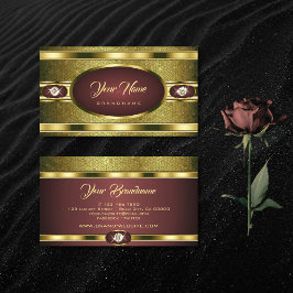 Luxuriöse goldene Muster Burgundi mit Imitate Diam Visitenkarte