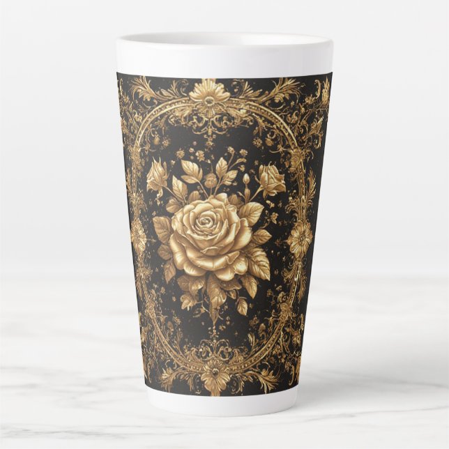Luxuriöse Goldene Rose Milchtasse (Vorderseite)