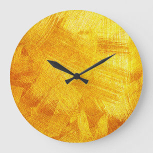 Luxuriöse goldene Textur, abstrakter Hintergrund. Große Wanduhr