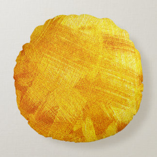 Luxuriöse goldene Textur, abstrakter Hintergrund. Rundes Kissen
