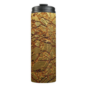 Luxuriöse goldene Textur. Thermosbecher
