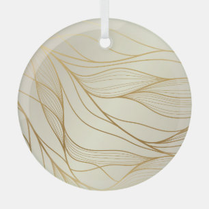 Luxuriöse Goldene Waves: Vintages Premium-Design Ornament Aus Glas