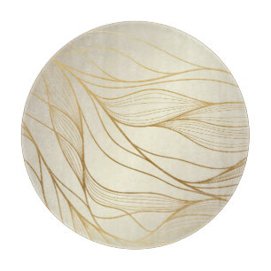 Luxuriöse Goldene Waves: Vintages Premium-Design Schneidebrett
