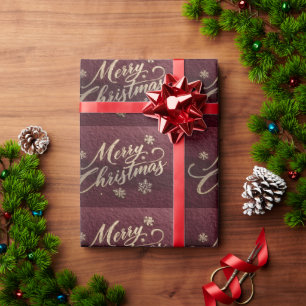 Luxuriöse Goldfolie 'Frohe Weihnachten' Schrift Geschenkpapier