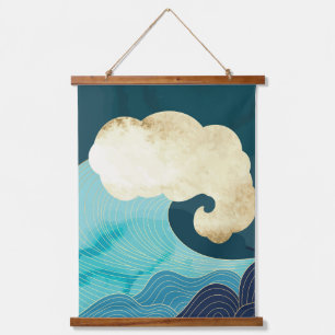 Luxuriöse Goldmauerkunst Wandteppich Mit Holzrahmen