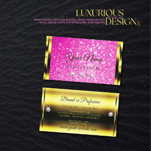 Luxuriöse GoldSparkle Girly Pink Glitzer Stars Visitenkarte