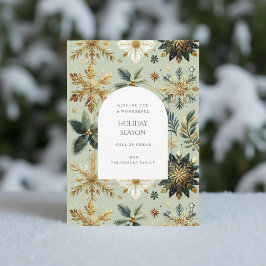 Luxuriöse Green Gold Snowflake Elegante Ferienkart