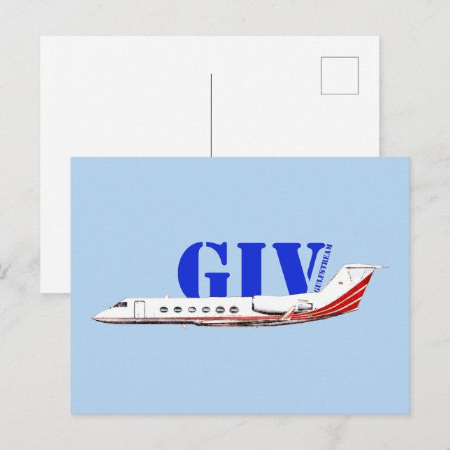 Luxuriöse Gulfstream IV Private Jet Postkarte (Vorne/Hinten)