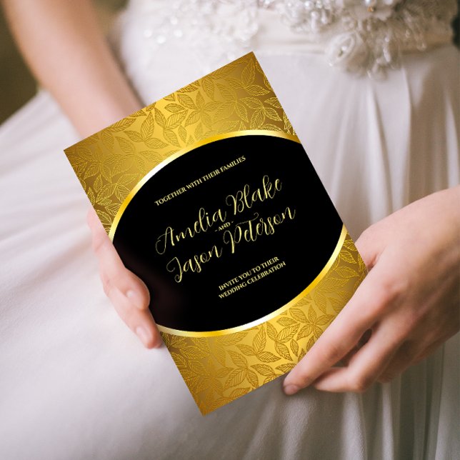 Luxuriöse Hochzeit von vergoldeten Blätter Einladung (Von Creator hochgeladen)