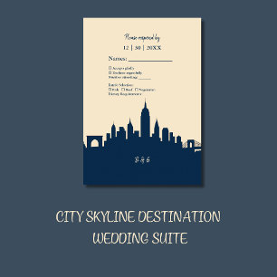 Luxuriöse Hochzeitsdestination für Großstädter Sky RSVP Karte