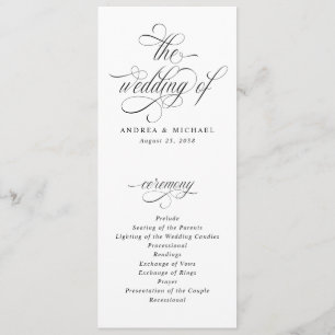Luxuriöse Hochzeitskalligraphie Programm