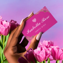 Luxuriöse Hot Pink Marble Business Card