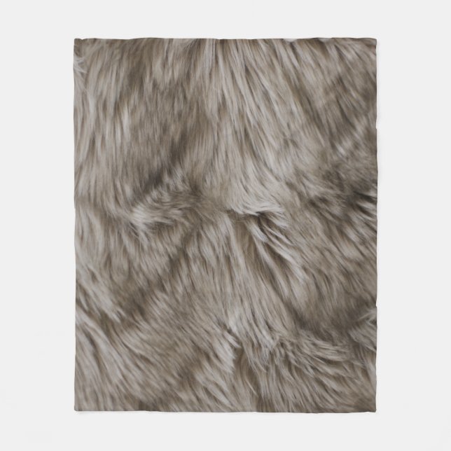 Luxuriöse Imitate Fur Print Beige Tan Mink Tierhaa Fleecedecke (Vorderseite)