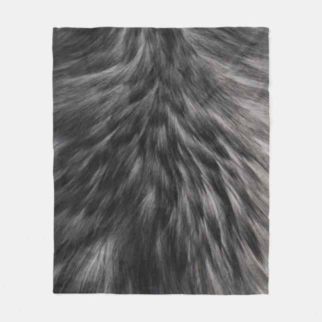 Luxuriöse Imitate Fur Print Black Gray Mink Tierha Fleecedecke (Vorderseite)