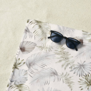 Luxuriöse Imitate Gold Tropical Foliage Monogram Strandtuch