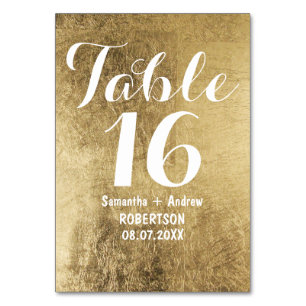 Luxuriöse Imitate Goldblatt Hochzeit Tischnummer