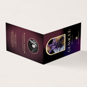 Luxuriöse Imitate Gradient Violet und Burgund 2 Fo Visitenkarten