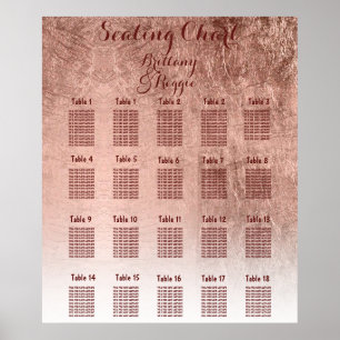 Luxuriöse Imitate Rose Blattgold Sitzplan 18 Poster