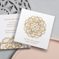 Luxuriöse Imitats Gold Glitzer Boho Mandala White