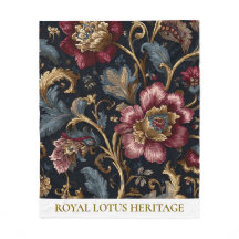 Luxuriöse indische Blumen-Fleece-Decke Vintage Roy