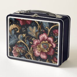 Luxuriöse indische Blumen-Metall-Lunchbox Vintage Metall Brotdose