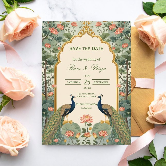 Luxuriöse indische Hochzeit Pichwai Save the Date (Von Creator hochgeladen)