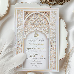 Luxuriöse islamisch inspirierte Hochzeit Goldfolie Folieneinladung