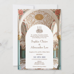Luxuriöse islamische Hochzeitseinladung mit floral Einladung