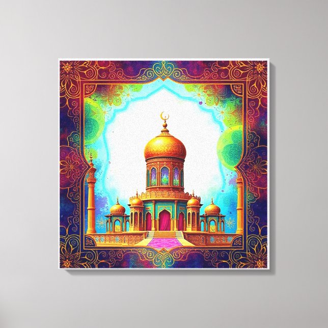 Luxuriöse islamische Moschee Leinwanddruck (Vorderseite)