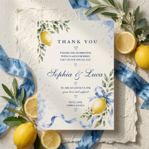 Luxuriöse italienische Zitronen-Hochzeit Dankeskarte