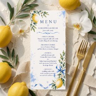 Luxuriöse italienische Zitronen-Hochzeit  Menükarte
