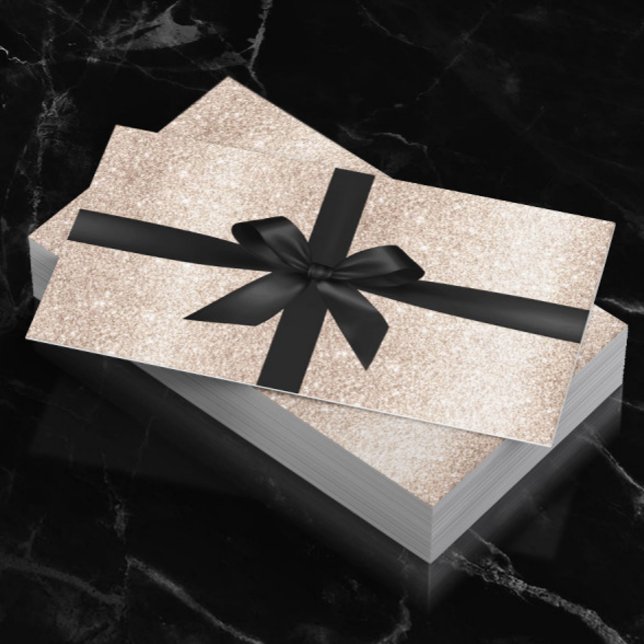 Luxuriöse Ivory Gold Glitzer Salon Geschenkgutsche Rabattkarte (Von Creator hochgeladen)