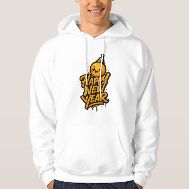 Luxuriöse Kawaii Neujahrsgraffiti — Diagonal Cele Hoodie (Vorderseite)