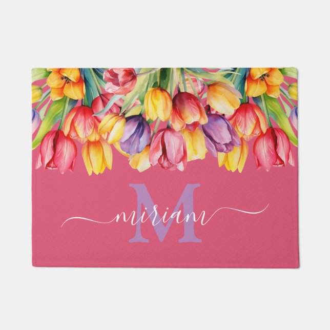 Luxuriöse Kitchen Floor Mat: Frühlingsblumen Gelb Fußmatte (Vorderseite)