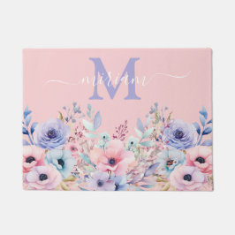 Luxuriöse Kitchen Floor Mat: Rosa und Blumen Fußmatte