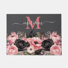 Luxuriöse Kitchen Floor Mat: Rosa und Schwarze Blu Fußmatte