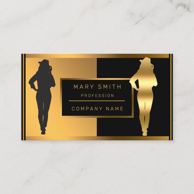 Luxuriöse klassische Mode hinzufügen Ihren Text fü Visitenkarte (Vorderseite)