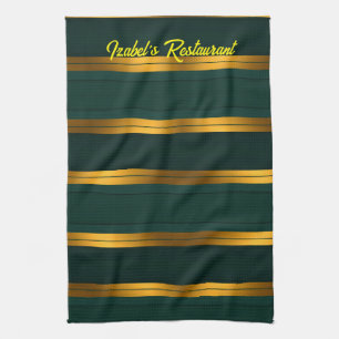 Luxuriöse Kollektion von Green Gold Linen Texture Geschirrtuch