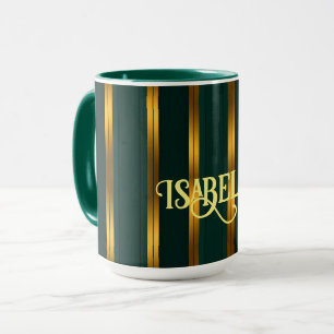 Luxuriöse Kollektion von Green Gold Linen Texture Tasse