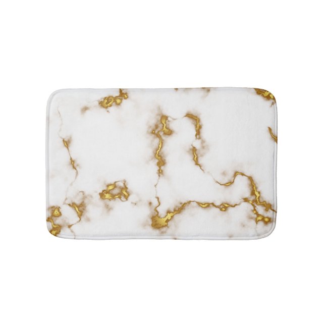 Luxuriöse königliche elegante Marble Gold Badematte (Vorderseite)