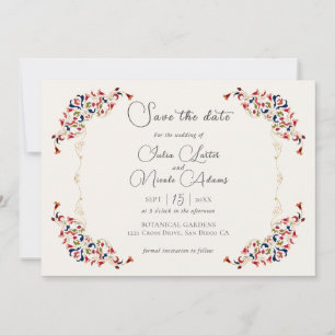 Luxuriöse künstlerische Botanische Paisley Hochzei Save The Date