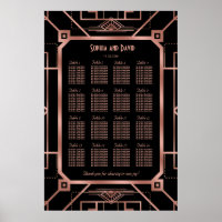 Luxuriöse Kupfer Black Great Gatsby Seating Chart