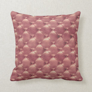 Luxuriöse Kupfer-Rose Tufted Leather Opulent Glam Kissen