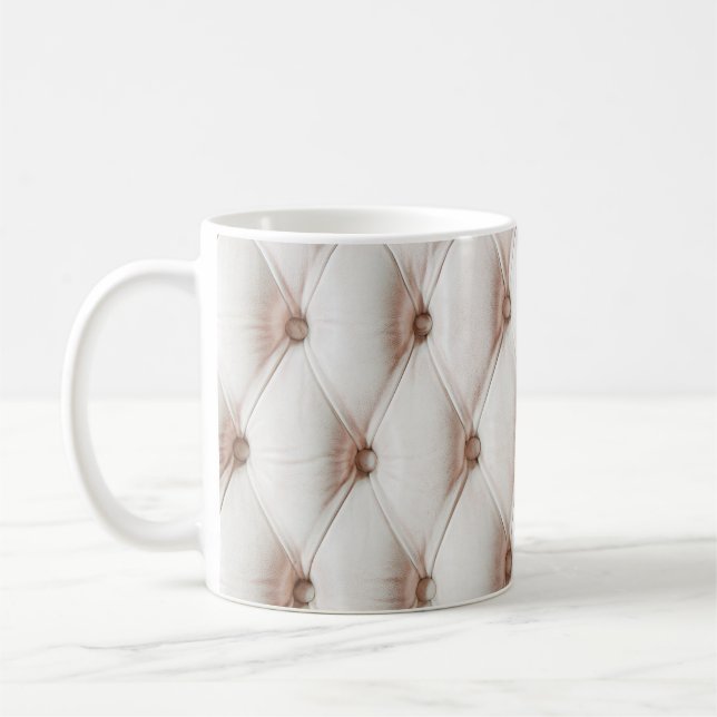 Luxuriöse Ledertextur, alte Rose Kaffeetasse (Links)