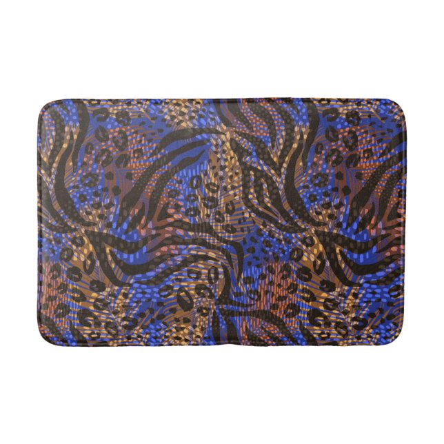 Luxuriöse Leopard- und Zebra-Druckmuster Badematte (Vorderseite)