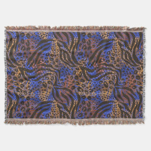 Luxuriöse Leopard- und Zebra-Druckmuster Decke