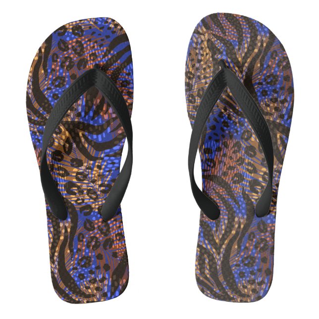 Luxuriöse Leopard- und Zebra-Druckmuster Flip Flops (Fußbett)