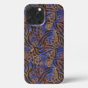 Luxuriöse Leopard- und Zebra-Druckmuster iPhone 13 Pro Max Hülle